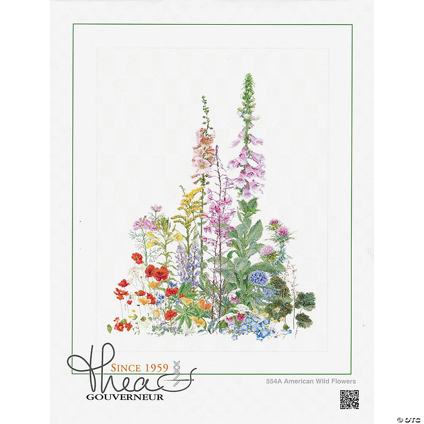 Thea Gouverneur Cross Stitch Kit 16ct Wild Flowers Image