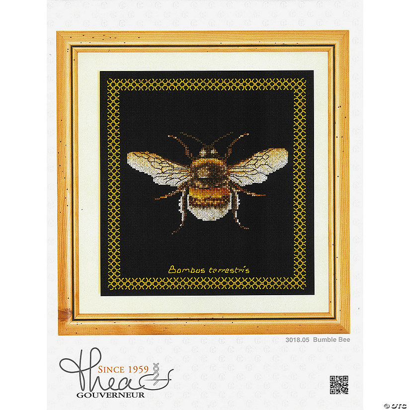 Thea Gouverneur Cross Stitch Kit 18ct Bumble Bee Image