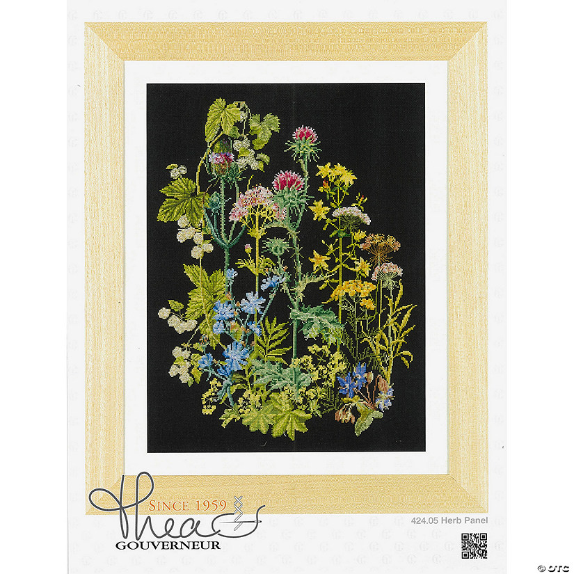 Thea Gouverneur Cross Stitch Kit 18ct Herb Panel Image