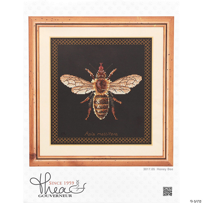 Thea Gouverneur Cross Stitch Kit 18ct Honey Bee Image