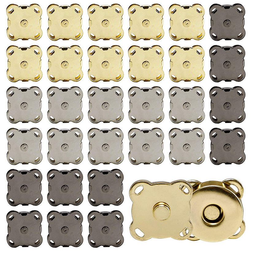 These 30 magnetic snap buttons are made of durable, lightweight carbide with a finely electroplated surface, ensuring long-lasting use and resistance to fading. Image