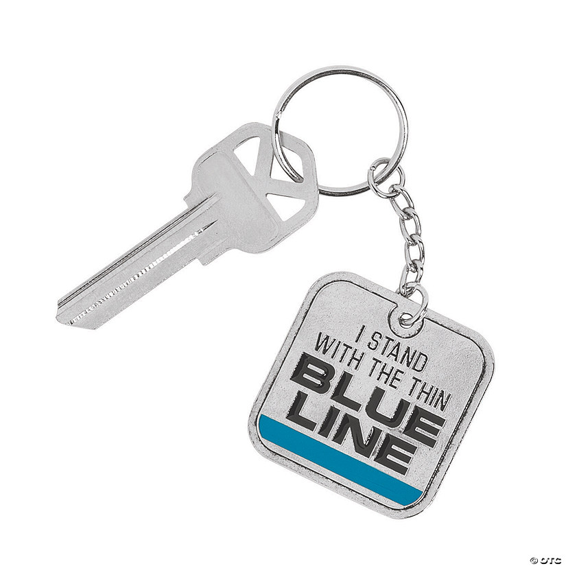 Thin Blue Line Keychains - 12 Pc. Image