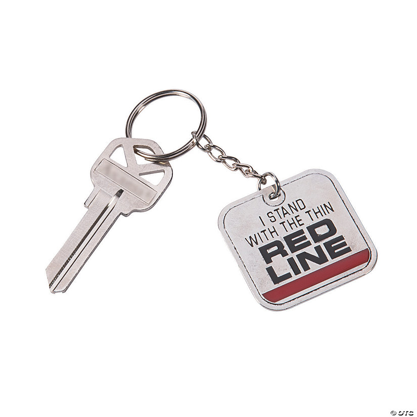 Thin Red Line Keychains - 12 Pc. Image