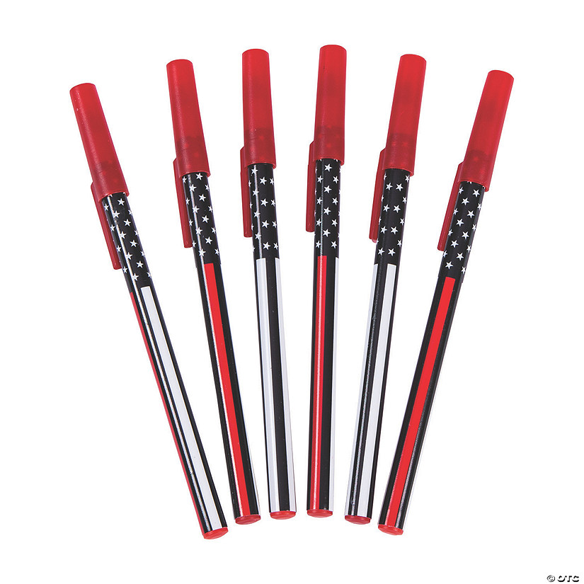 Thin Red Line Stick Pens - 12 Pc. Image