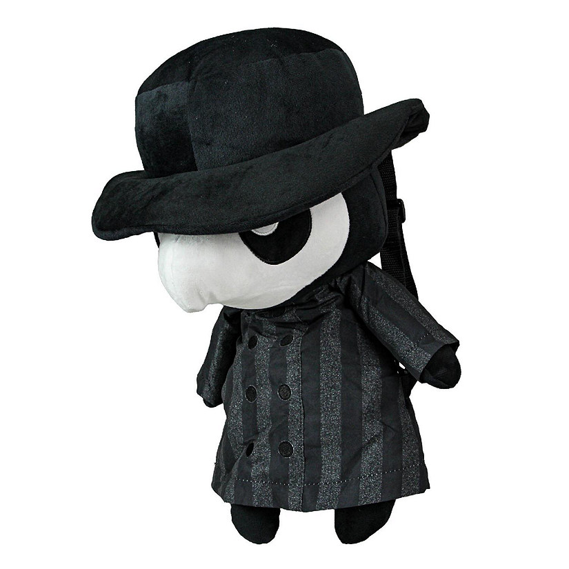 Things2Die4 Creepy Cute Plague Doctor Plushie Backpack Black Polyester Halloween Fashion Day Bag Image