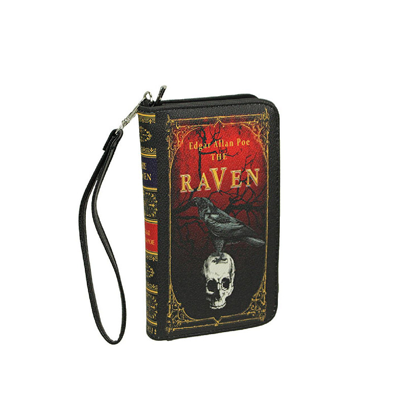 Things2Die4 The Raven Book-Style Wallet with ID Holder - Snap Closure - Fashionable Wristlet Strap for Horror Enthusiasts - Gothic Style Image