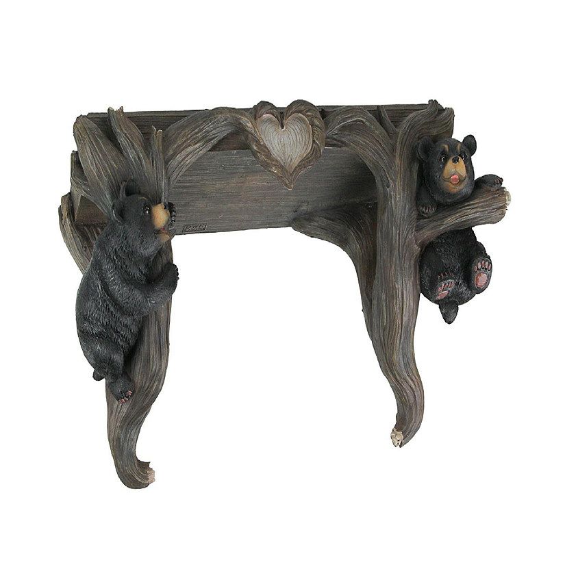 Things2Die4 Wood Love To Hang Out Black Bear Decorative Shelf Wall Sculpture Image