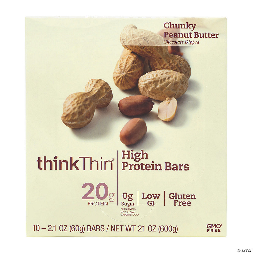 thinkThin High Protein Bars Chunky Peanut Butter, 2.1 oz, 10 Count Image