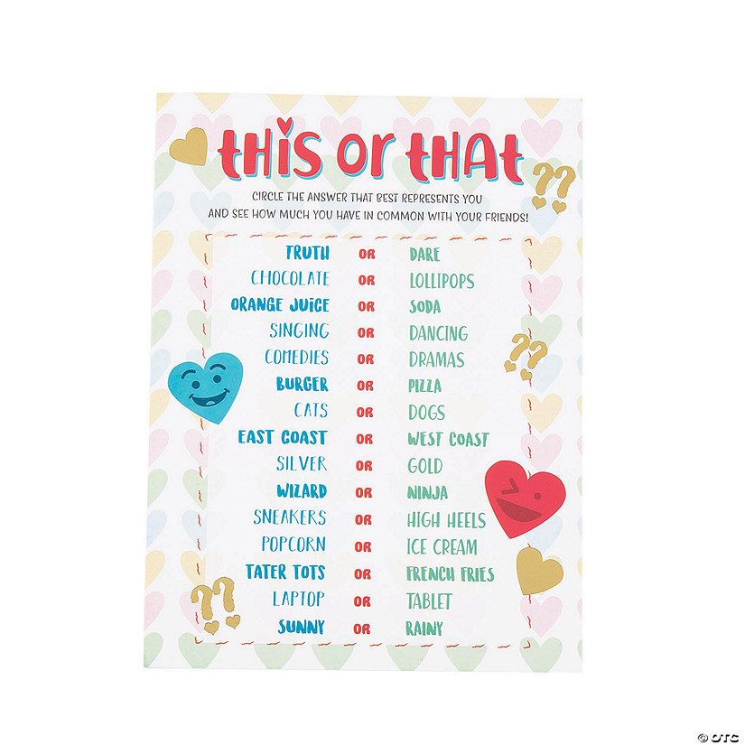 This or That Valentine Game Image