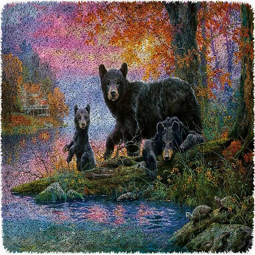 Three Bears Rug Making Latch Hooking Kit (60x40cm print canvas