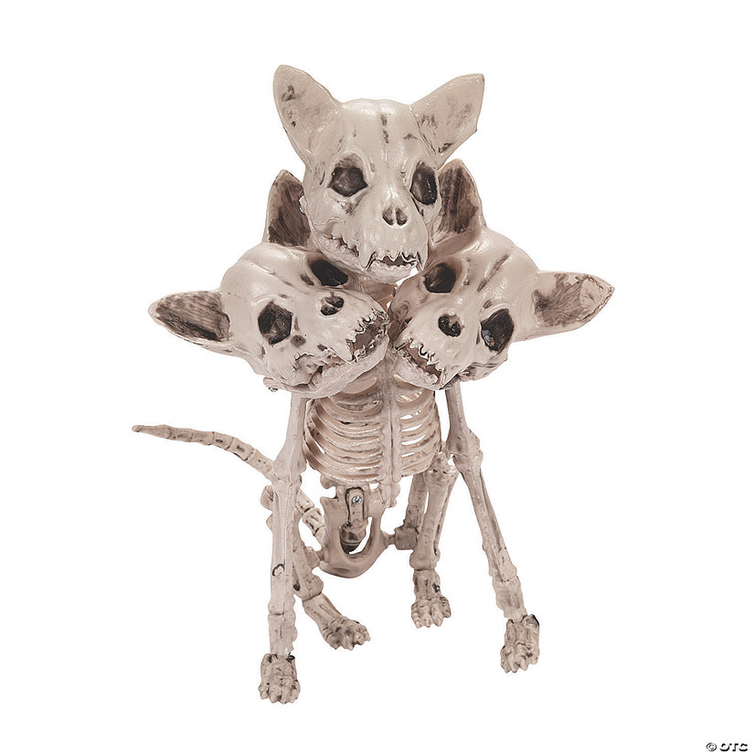 Three-Headed Dog Skeleton Halloween Decoration Image