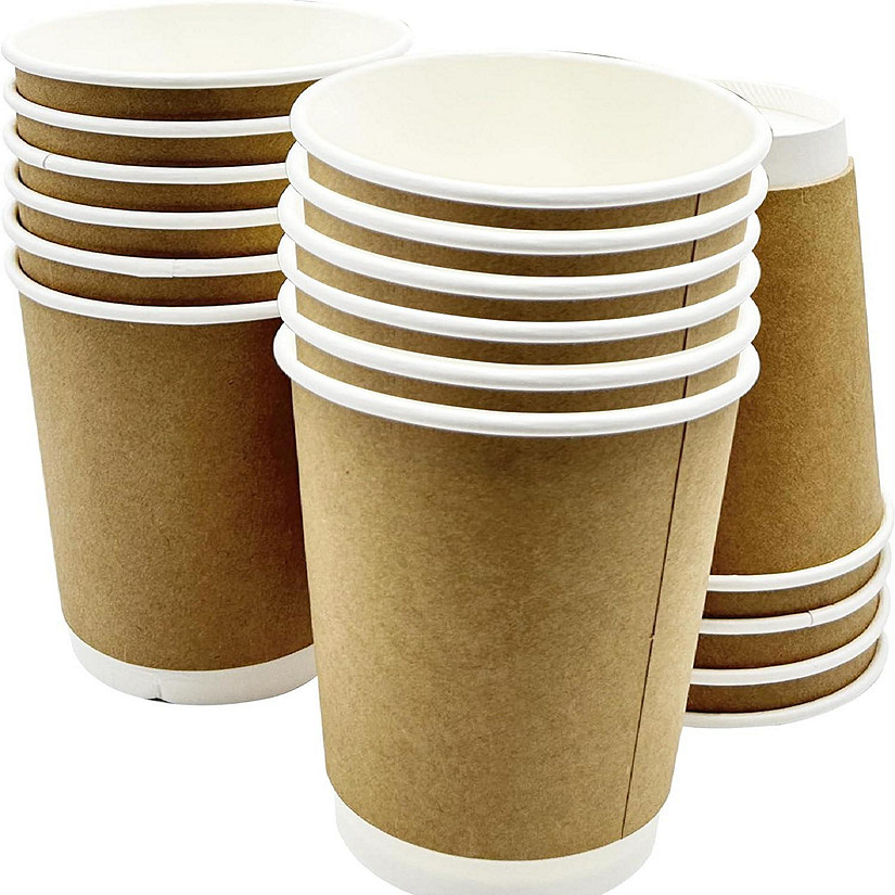 Three Leaf 12 Oz. Disposable Paper Hot Cups, (Brown) 500 Ct. Image