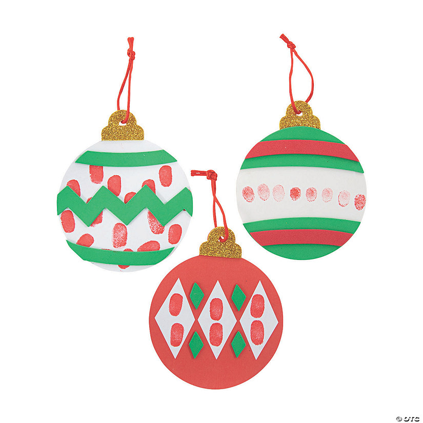 Thumbprint Christmas Ornament Craft Kit - Makes 12 Image