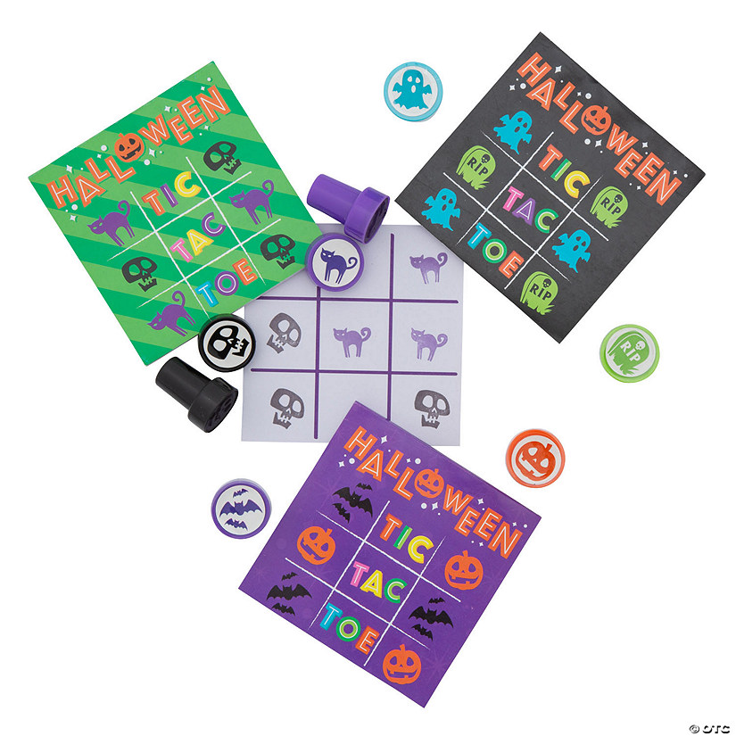 Tic-Tac-Toe Game with Halloween Stampers - 6 Sets Image