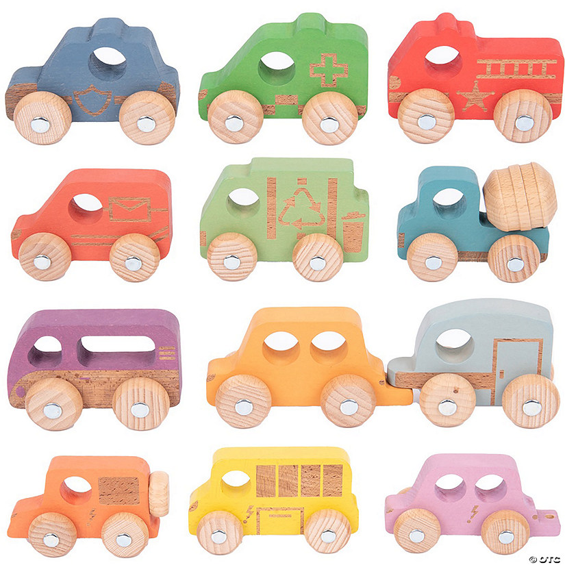 TickiT Rainbow Wooden Vehicles Image