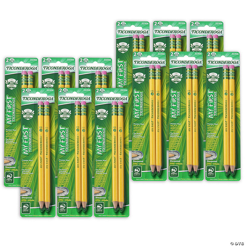 Ticonderoga My First Pencils, Sharpened, 2 Per Pack, 12 Packs Image