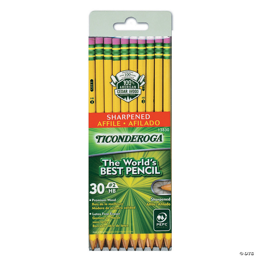 Ticonderoga® No. 2 Pencils, Presharpened, 30 Per Pack Oriental Trading