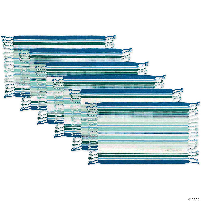 Tidal Stripe Fringed Placemat (Set Of 6) Image