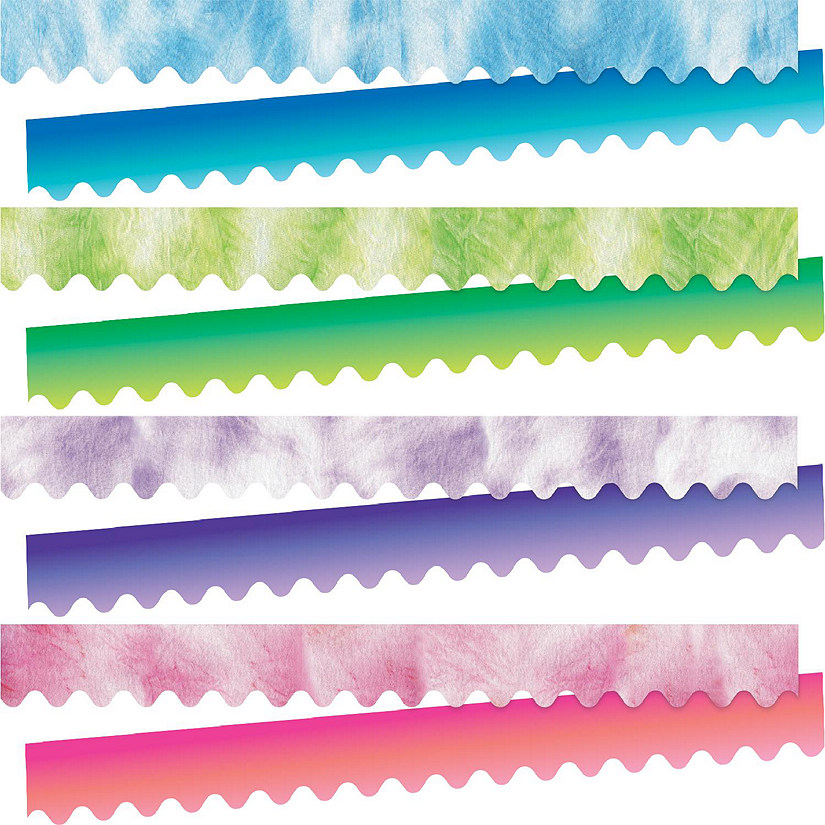 TieDye & Ombré DoubleSided Scalloped Border Set of 4 Colors — 156