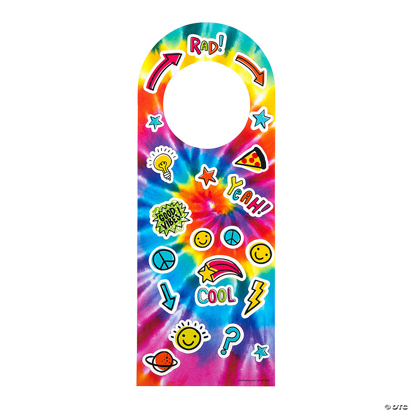 Tie-Dye Doorknob Hanger Sticker Scenes - 12 Pc. Image