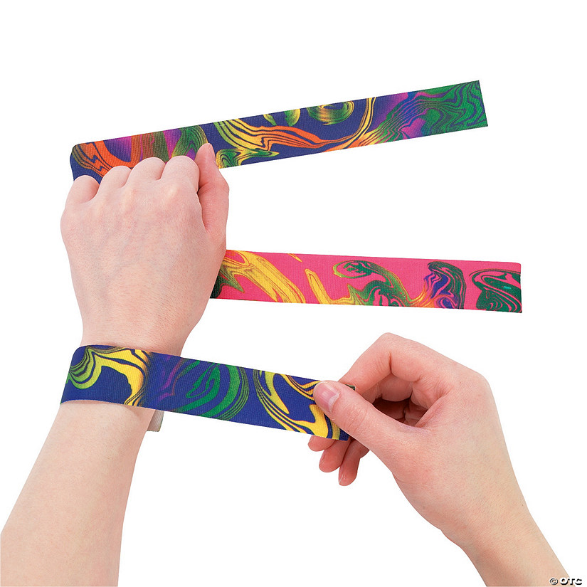 Tie-Dye Slap Bracelets - 12 Pc. Image
