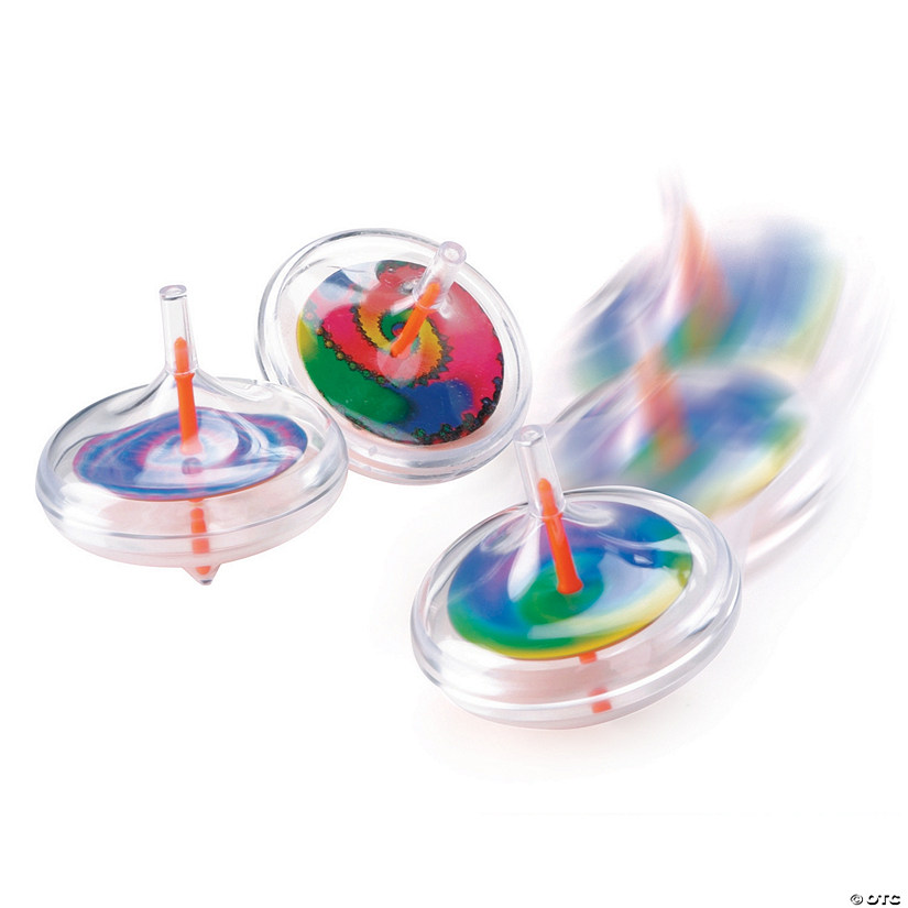 Tie-Dye Swirl Spin Tops - 12 Pc. Image