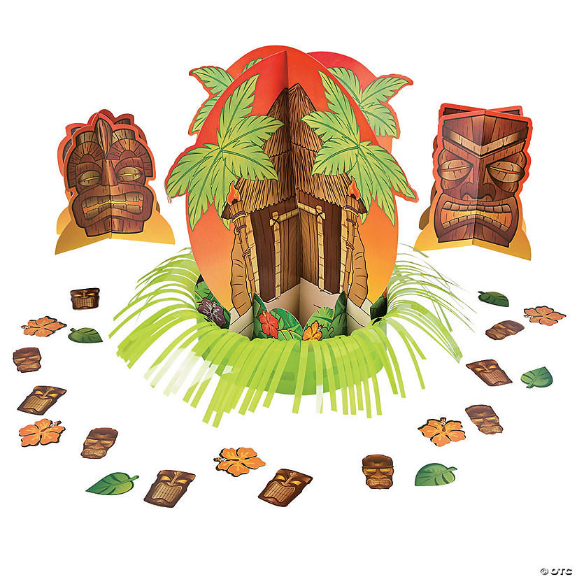 Tiki Table Décor Kit Oriental Trading