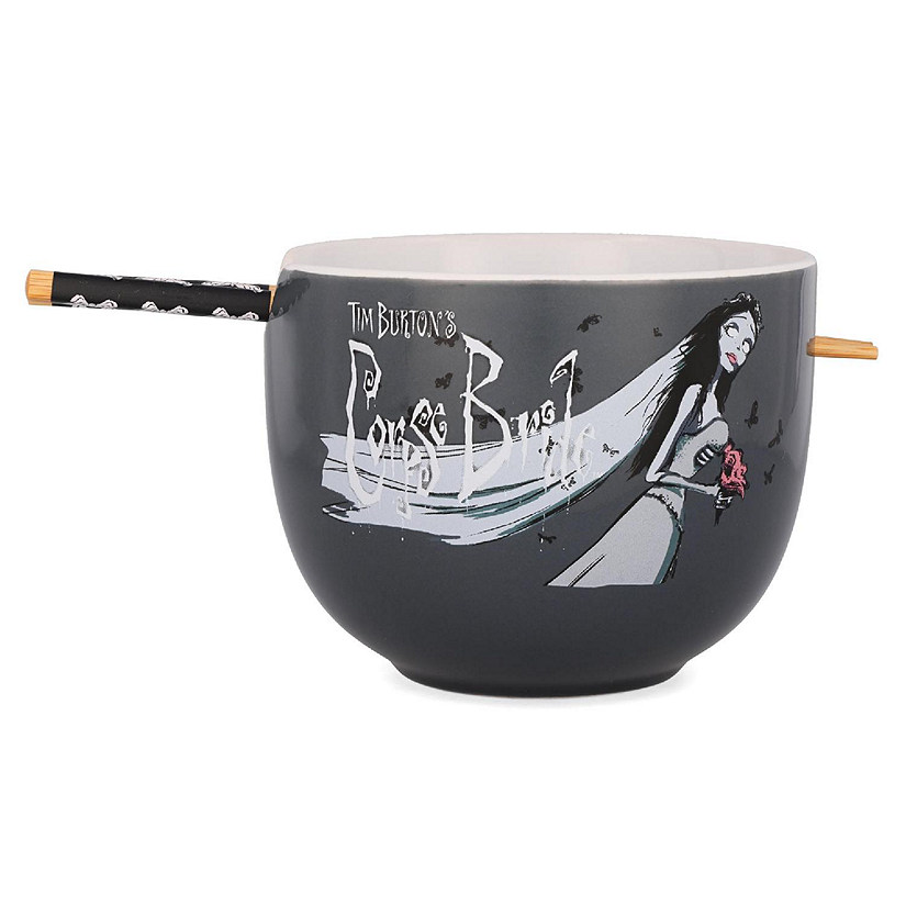 Tim Burton's Corpse Bride 20-Ounce Ceramic Ramen Bowl With Chopsticks Image