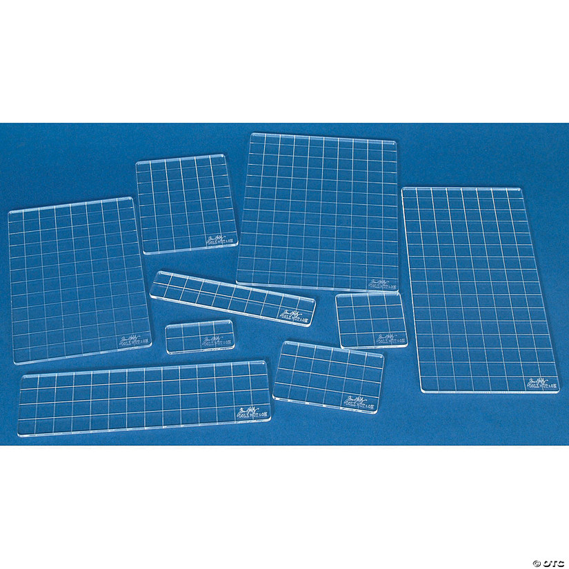 Tim Holtz Acrylic Stamping Grid Blocks 9/Pkg- Image