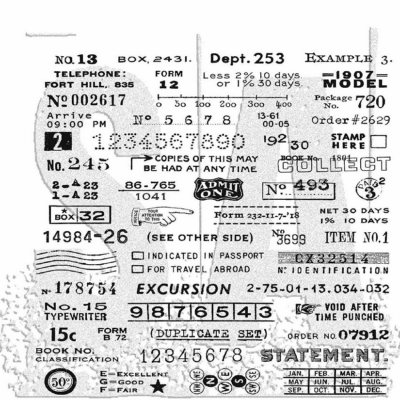 Tim Holtz Cling Stamps 7"X8.5"-Tidbits Image