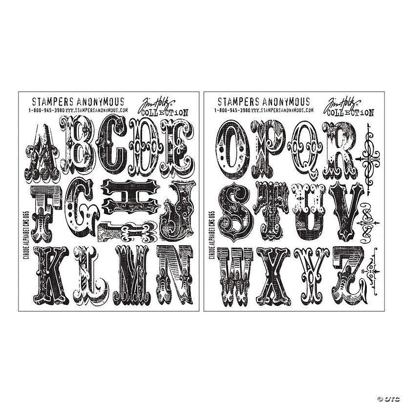 Tim Holtz Cling Stamps-Cirque Alphabet Image