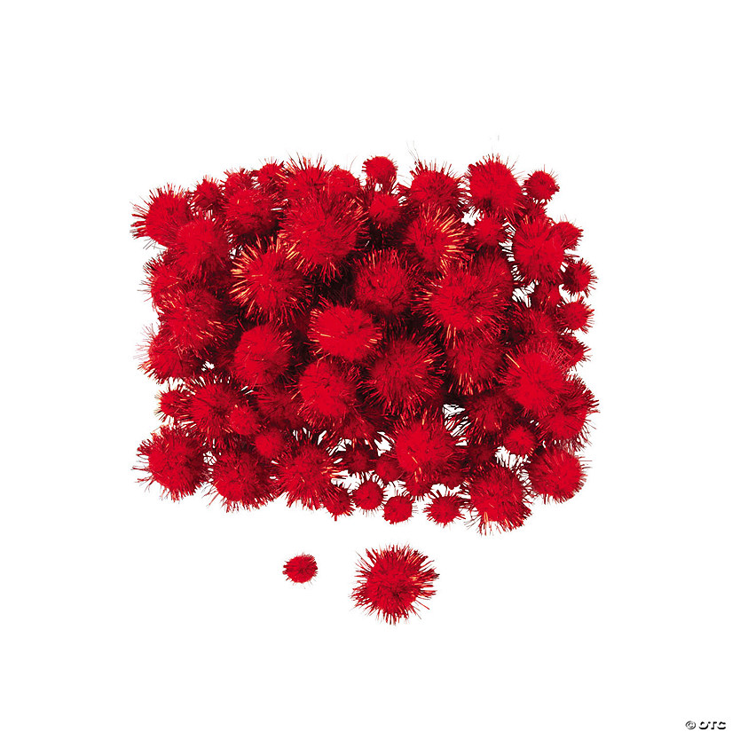 Tinsel Pom-Poms - 100 Pc. Image