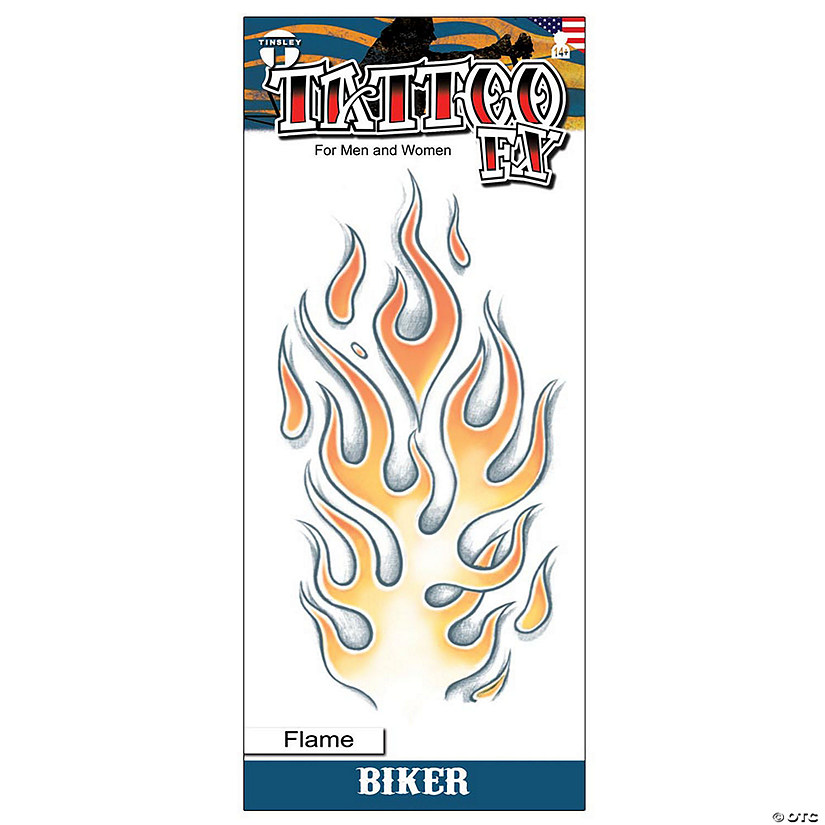 Tinsley Transfers Biker Flame Temporary Tattoo Image