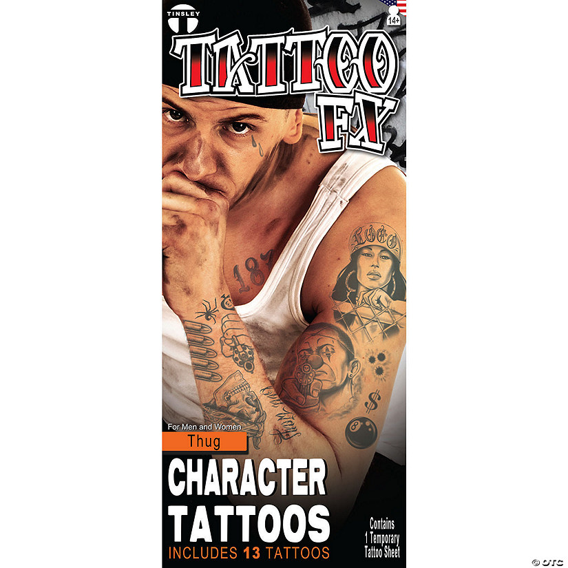 Tinsley Transfers Character Thug Temporary Tattoos Image