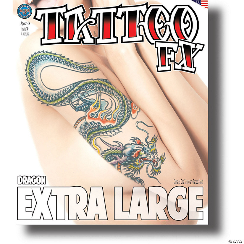 Tinsley Transfers Extra Large Dragon Temporary Tattoo Image