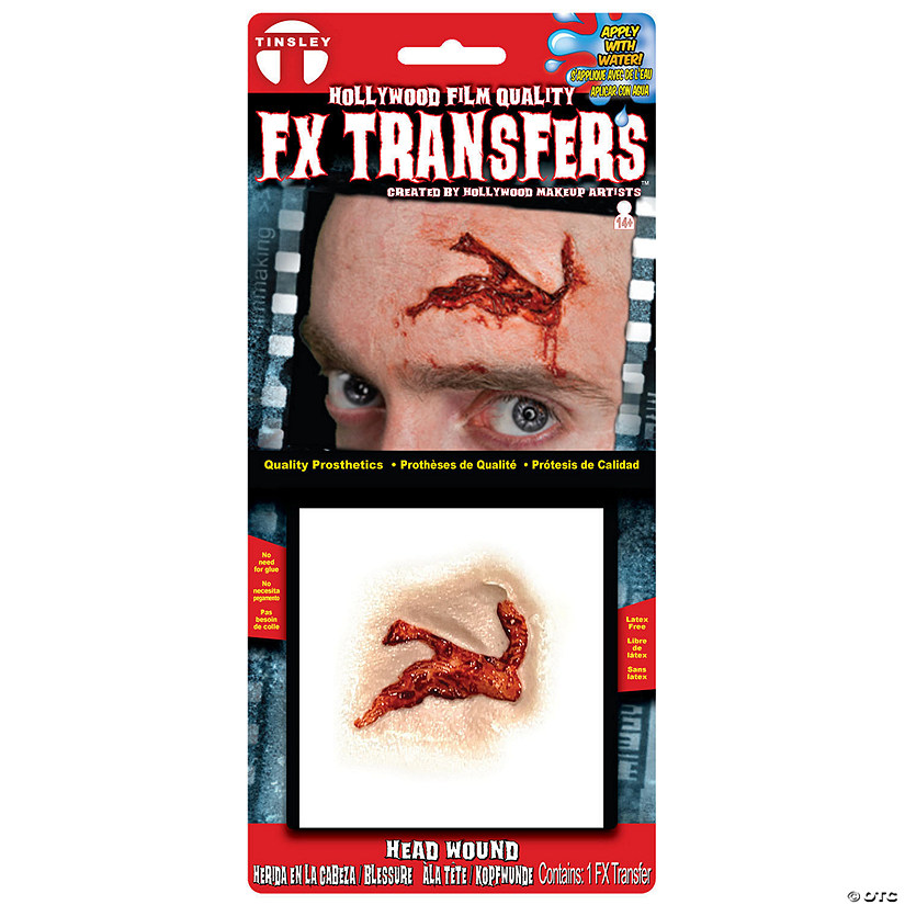Tinsley Transfers Head Wound 3D FX Transfer Prosthetics Image