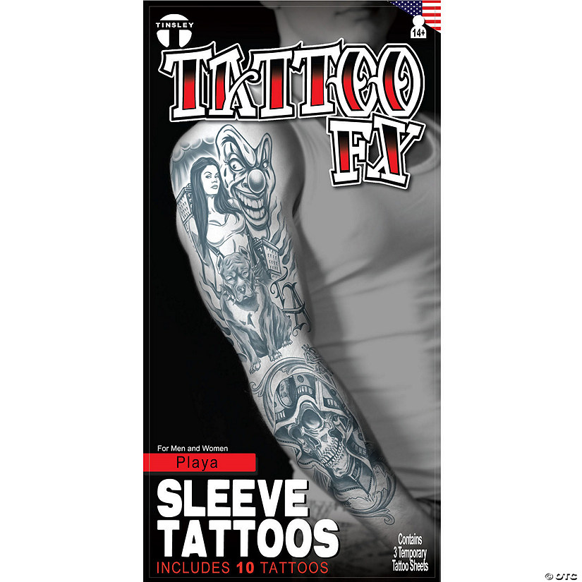 Tinsley Transfers Playa Sleeve Temporary Tattoos Image