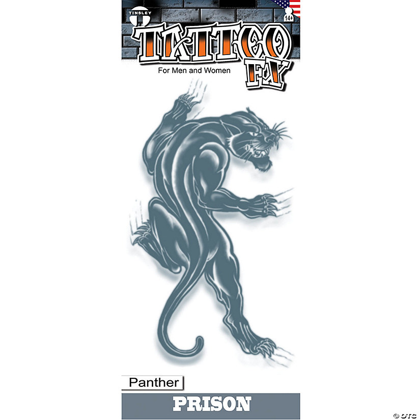 Tinsley Transfers Prison Panther Temporary Tattoo Image