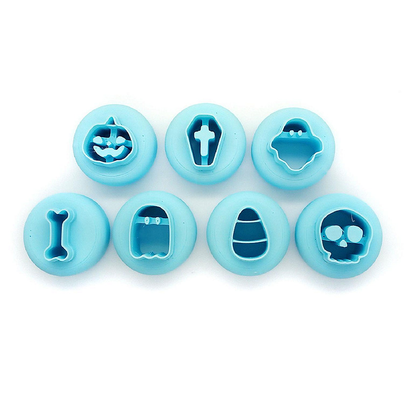 Tiny Halloween Clay Cutters for Stud Earrings, Ghost Skull Pumpkin, 7 pcs Image