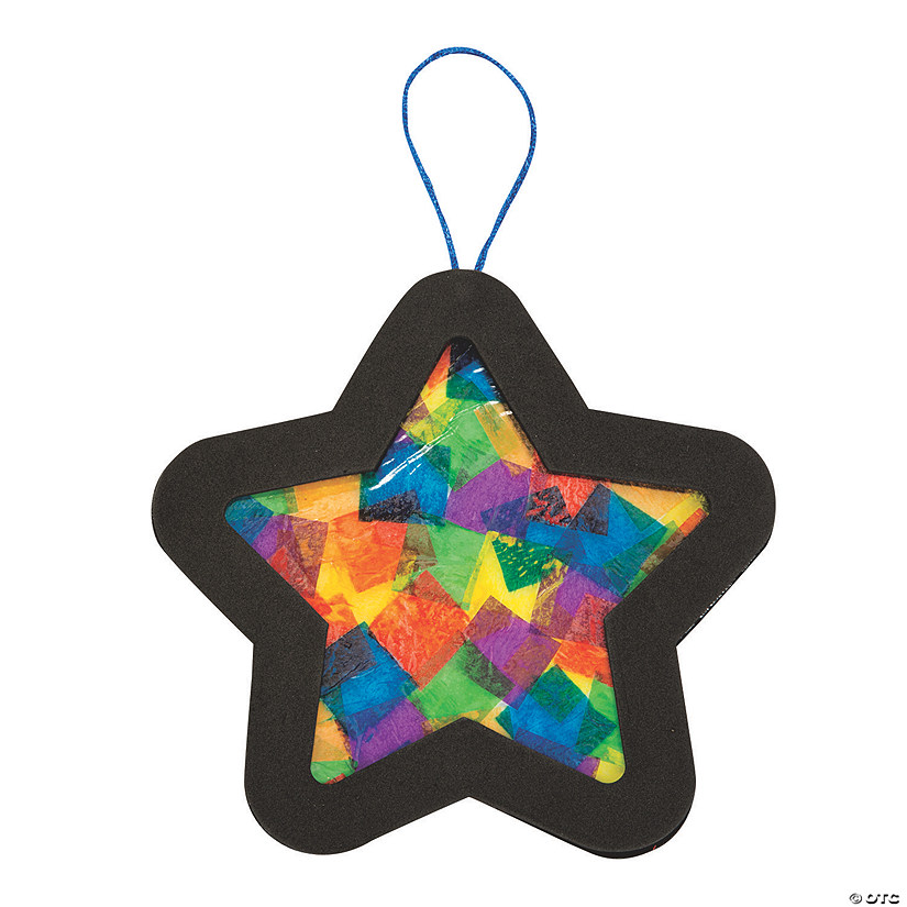 Tissue Paper Star Christmas Ornament Craft Kit- Makes 12 Image