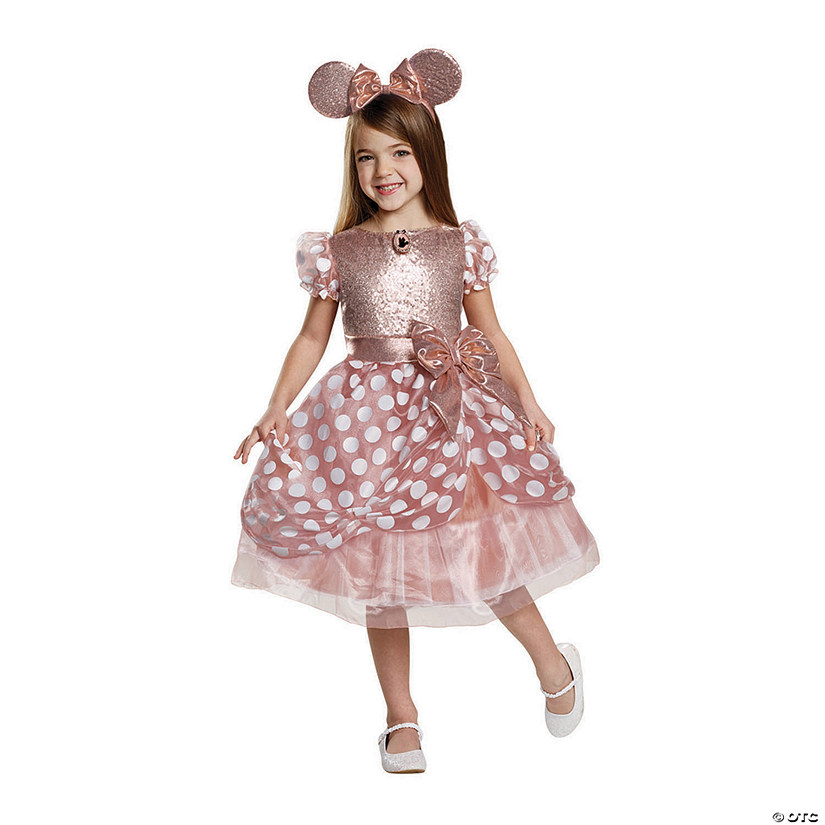 Toddler Girl's Deluxe Rose Gold Minnie Costume - 3T-4T Image