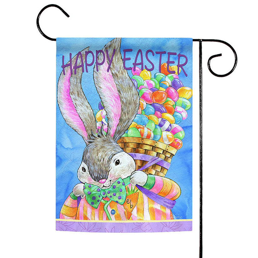 Toland Home Garden 12.5" x 18" Easter Bunny Basket Garden Flag Image