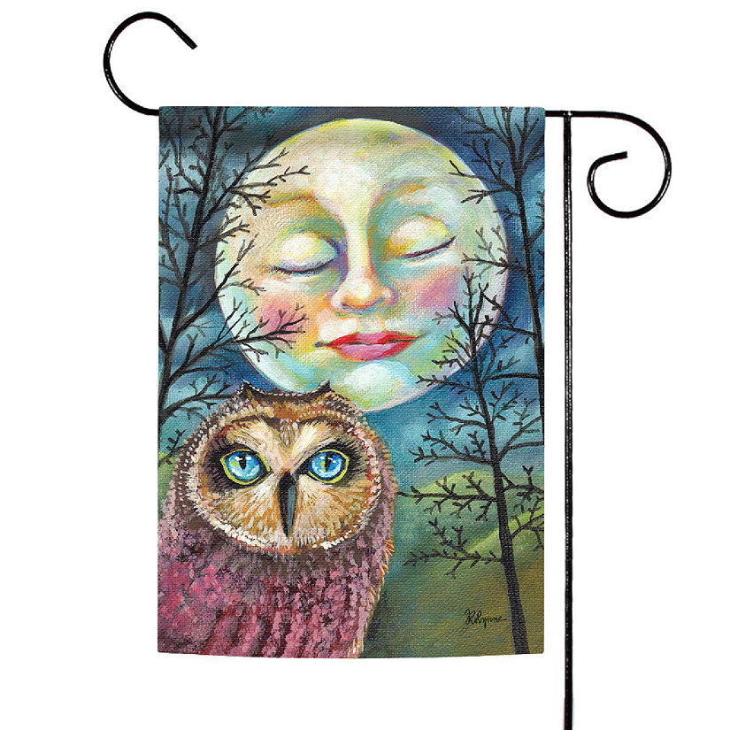 Toland Home Garden 12.5" x 18" Moonlit Owl Garden Flag Image