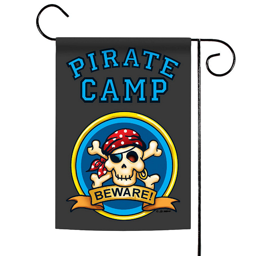 Toland Home Garden 12.5" x 18" Pirate Camp Garden Flag Image