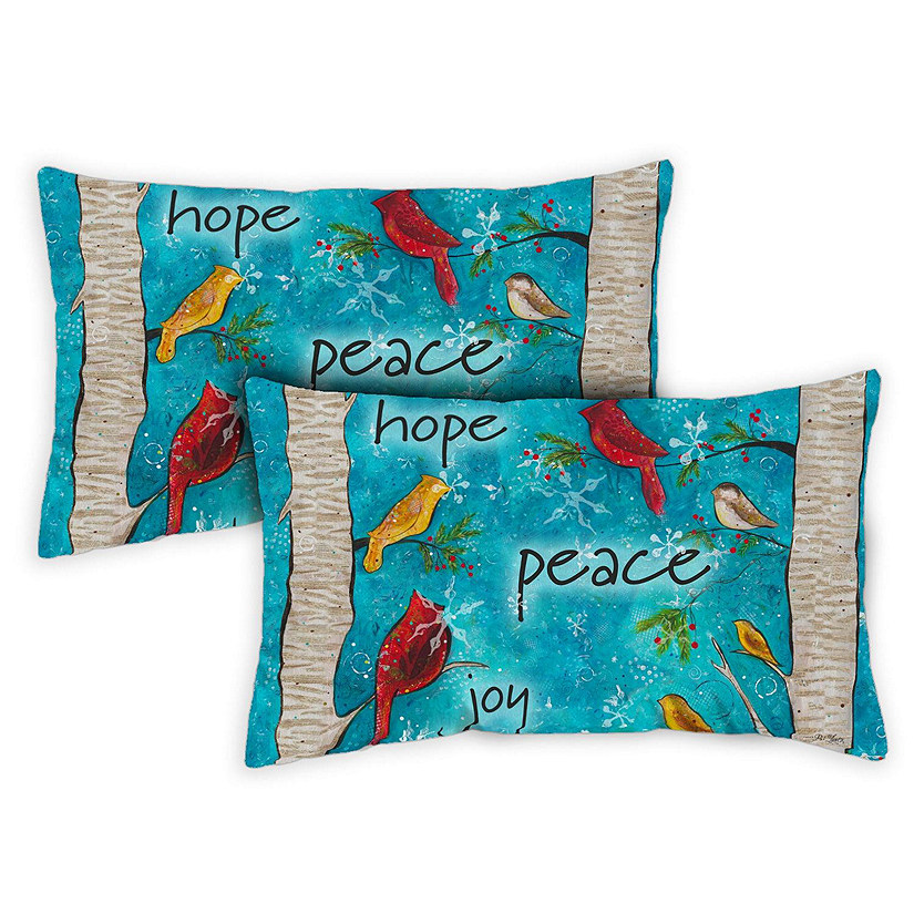 Toland Home Garden 12" x 19" Peace Birds 12 x 19 Inch Indoor/Outdoor Pillow Case Image