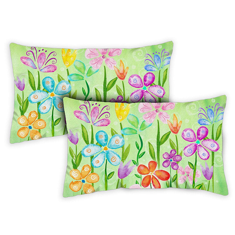 Toland Home Garden 12" x 19" Spring Blooms 12 x 19 Inch Indoor/Outdoor Pillow Case Image