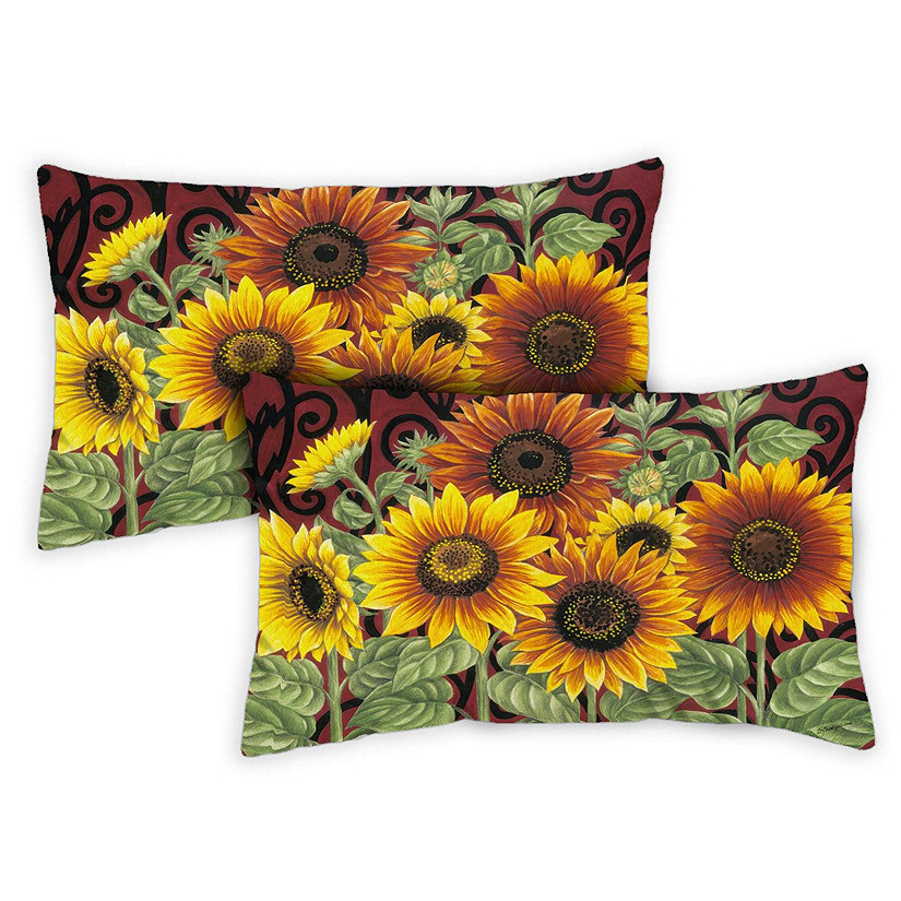 Toland Home Garden 12" x 19" Sunflower Medley 12 x 19 Inch Indoor/Outdoor Pillow Case Image