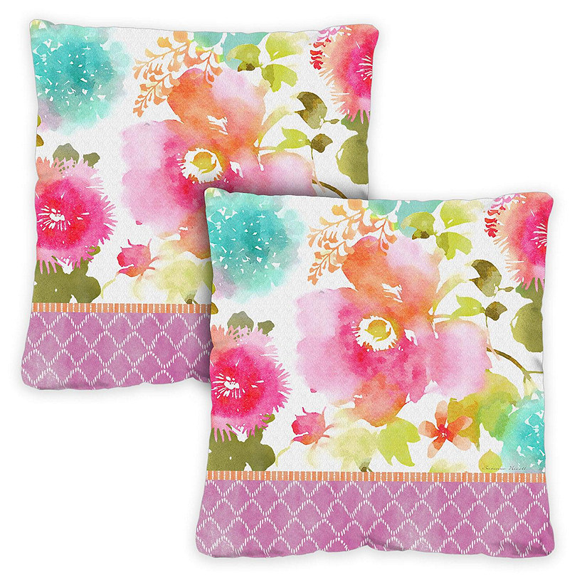 Toland Home Garden 18" x 18" Bright Blooms 18 x 18 Inch Indoor/Outdoor Pillow Case Image