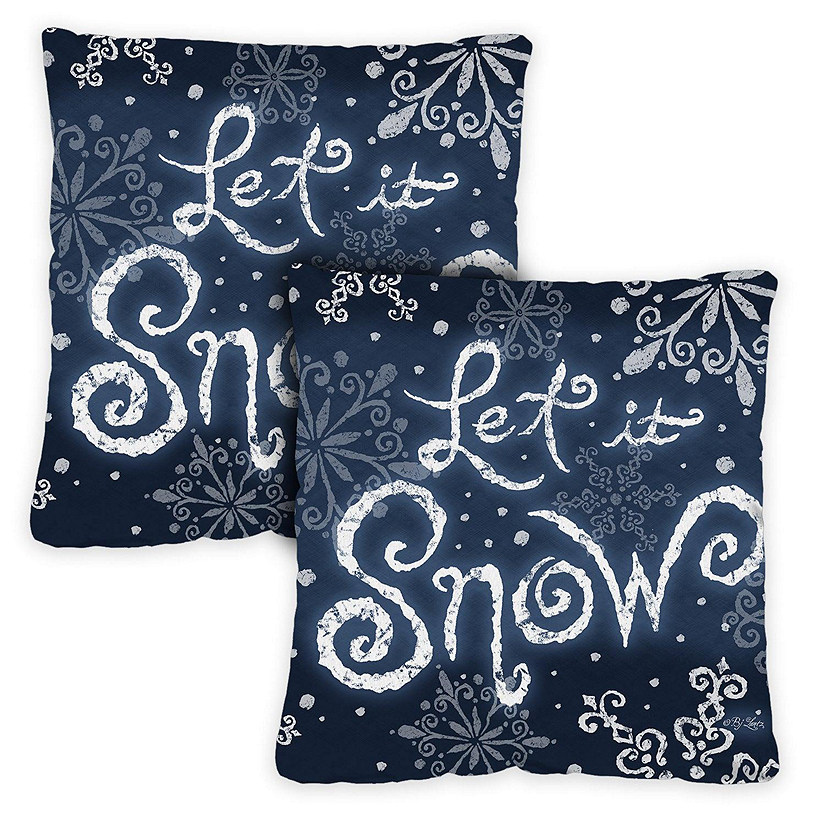 Toland Home Garden 18" x 18" Let It Snow 18 x 18 Inch Indoor/Outdoor Pillow Case Image
