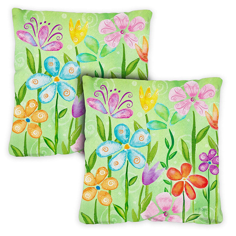 Toland Home Garden 18" x 18" Spring Blooms 18 x 18 Inch Indoor/Outdoor Pillow Case Image